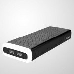 Wholesale 10000 mAh Flashlight LED Light Portable Charger External Battery Power Bank (Black)